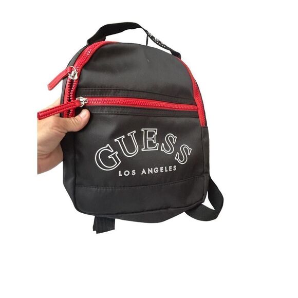 NEW GUESS Factory Women's Black White Logo Small Backpack Bag Handbag - Picture 7 of 7